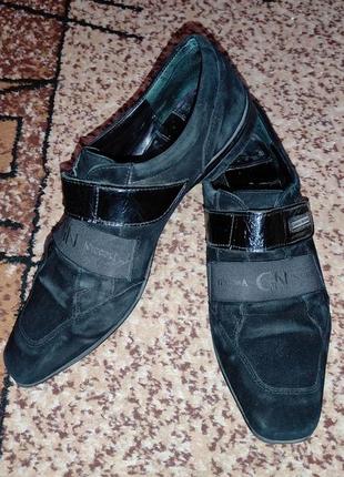 Туфли замшевые черные giatoma niccoli