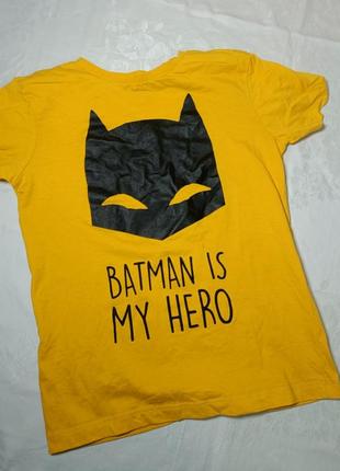 Детская футболка бэтмен. желтая футболка. детская футболка с п...
