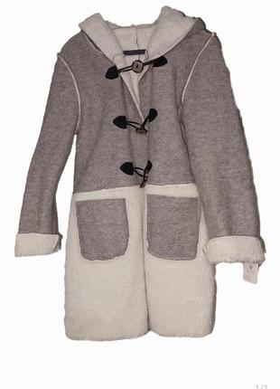 Дублёнка-пальто italy 🇮🇹 овчина и валяная шерсть 52 размер