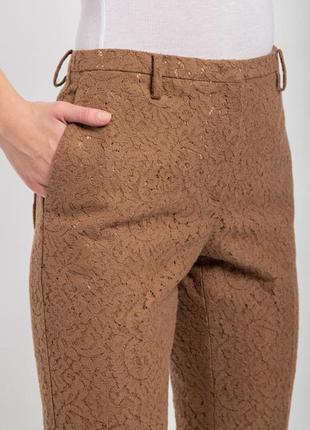 Zara woman жіночі прямі трикотажні штани тілесного кольору з к...