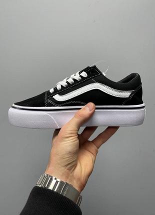 Кеди vans old skool platform black white