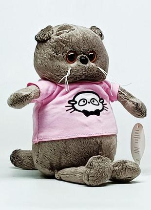 Мягкая игрушка сонечко кот басик 24 см в розовой футболке 9875...