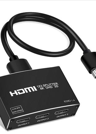 NEWCARE 4K HDMI Splitter 1 in 3 Out 4Kx2K, 1080P, 3D, HDR, DTS...