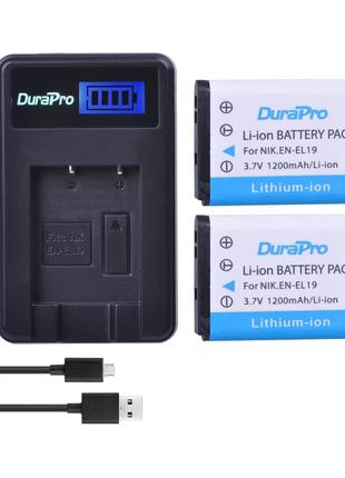 DuraPro 2 акумулятори 3.7V 1200mAh EN-EL19 EN EL19