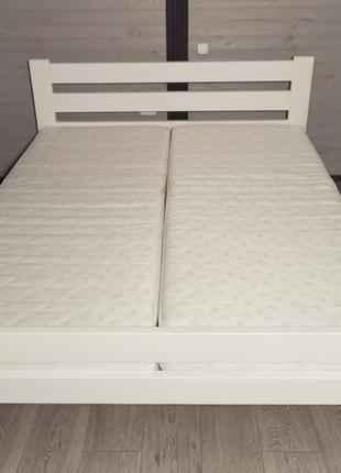 Ліжко деревянне. 120*200 біле, Двоспально. ліжко дерев'яне