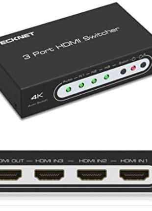 4K HDMI Switch TeckNet 3 Port HDMI Auto Switcher Box Підтримка...