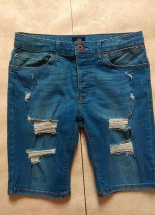 Мужские брендовые джинсовые шорты бриджи river island, 32 размер.