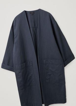 Пальто  кімоно cos.women's blue collarless coat with belt

.co...