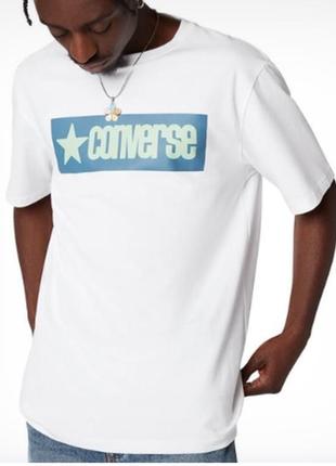 Футболка t-shirt converse retro box wordmark tee s