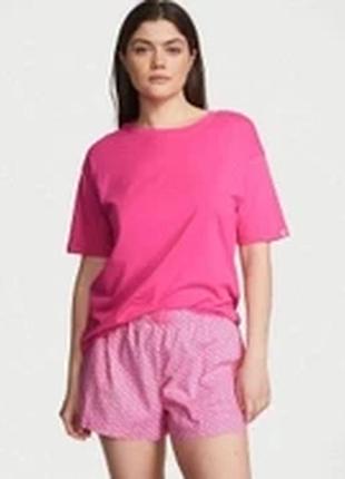Пижама (футболка + шорты) victoria's secret m розовая