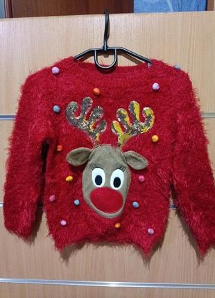 F&f, новогодний свитер для девочки