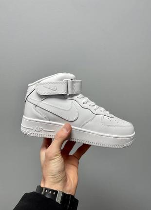 Зимові жіночі кросівки Nike Air Force 1 High White Fur PREMIUM