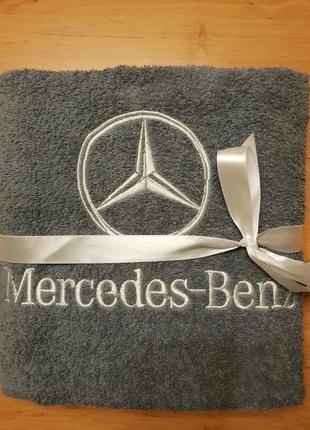Mercedes Полотенце махровое,банное 70x140 с вышивкой марки авт...