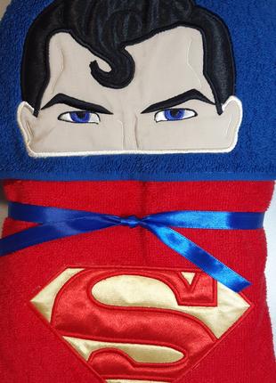 Дитячий рушник із капюшоном/іграшкою. Супермен/Superman з капю...
