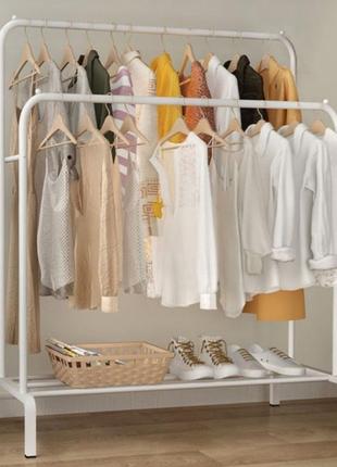 Двойная стойка для одежды белого цвета double floor hanger