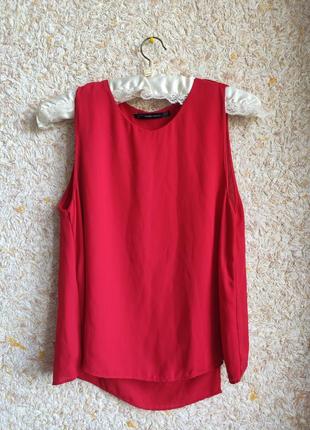 Червона блуза жіноча блузка літня майка ошатна ділова zara