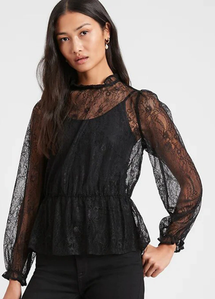 Чорна блузка жіноча мережива ошатна блуза прозора стильна секс...