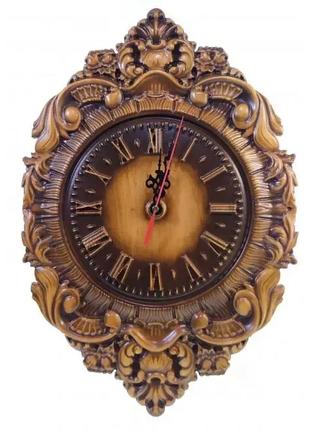 Панно резное"часы винтажные" деревянные покрыто патиной(28*40*...