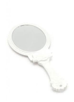 Зеркальце раскладное косметическое белое (9,5х8х1,5 см)