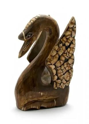 Лебедь деревянный резной (15х9х6,5 см)