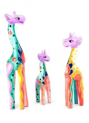 Жирафы 3 шт деревянные (25х5,5х3 см 19,5х5х3 см 15х4х3 см)