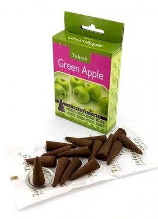 Green Apple Incense Cones (Зеленое Яблоко)(Tulasi) Конусы