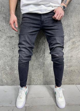 Модные стильные мужские джинсы / черные классические джинсы дл...