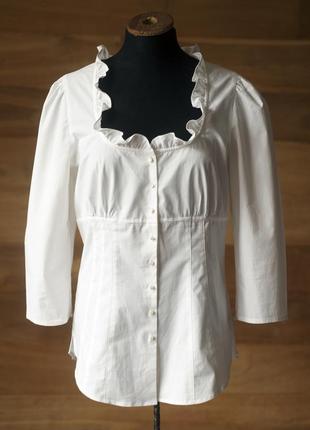 Белая винтажная женская блузка gossl, размер s, м