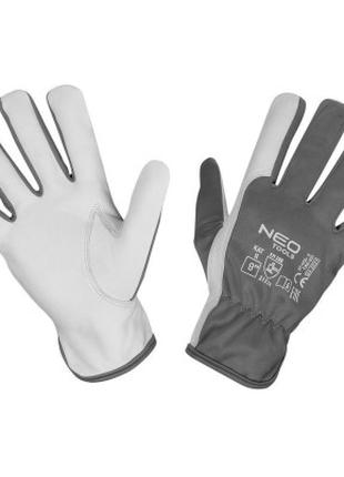 Защитные перчатки Neo Tools козья кожа, р.8, серо-белый (97-65...