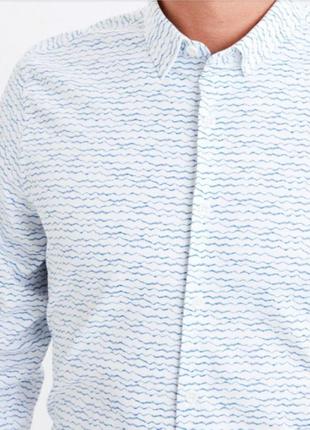 Белая рубашка в синий принт lc waikiki, р. м