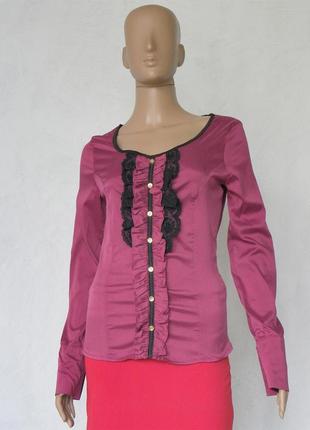 Стильная блузка вишневого цвета 46 размер (40 евроразмер).