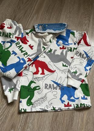 Теплая пижама на мальчика динозавры