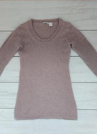 Мохеровый розовый длинный пудровый теплый свитер 10-12 р