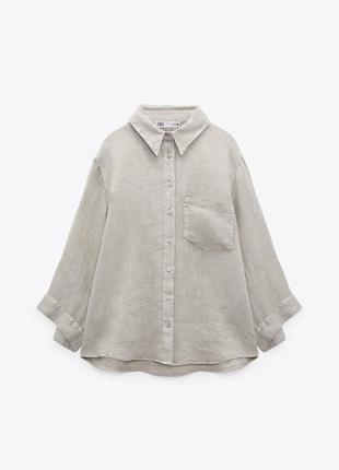 Льняная рубашка блузка zara