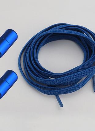 Эластичные резиновые шнурки для обуви с фиксатором Синие