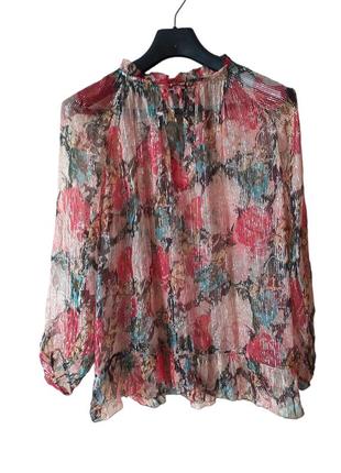 Фразуская блузка с цветочным принтом свободного кроя