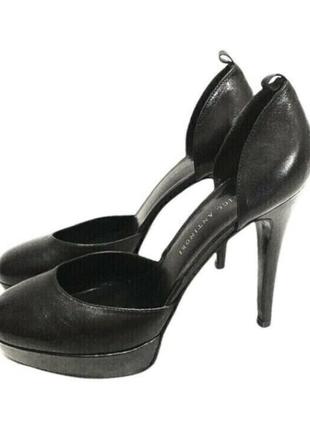 Enrico antinori 40,5 туфли черные кожаные на каблуке
