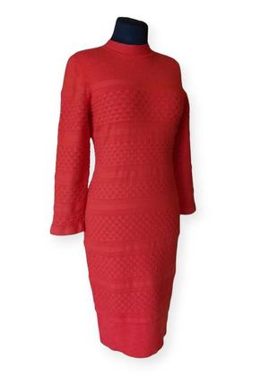 Karen millen обтягивающее трикотажное платье красное