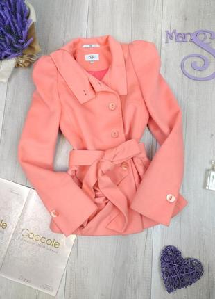 Коротке пальто жіноче vr персикового кольору розмір 42 (s)