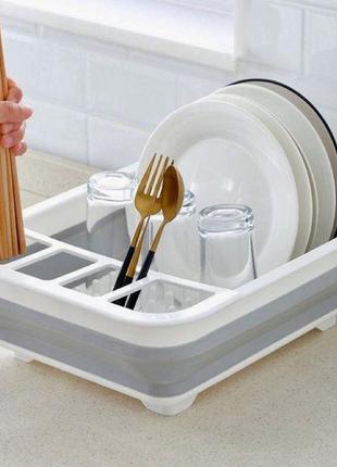 Сушарка для посуду силіконова складна кухонна сушка органайзер