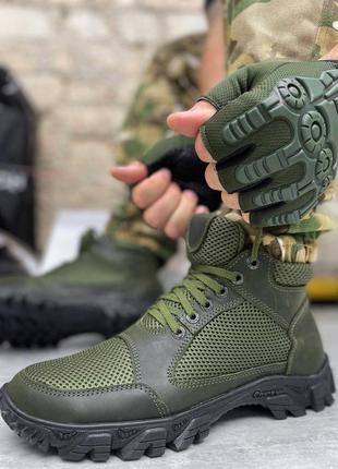 Жіночі черевики армійські замшеві хакі Тактичні військові чере...