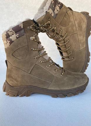 Зимние утепленные кожаные армейские ботинки Койот Тактические ...