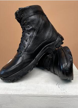 Летние тактические кожаные ботинки Черные Военные ботинки из н...
