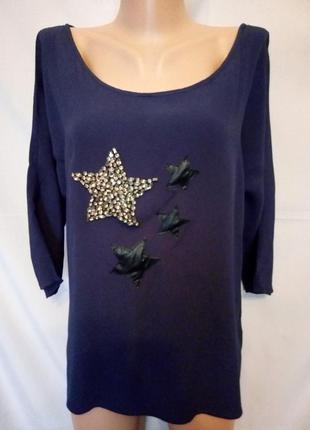 Оригинальная натуральная блуза со звездами   №3bp