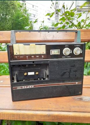 Парус-301 1970-е! магнитофон ссср касетный переносной