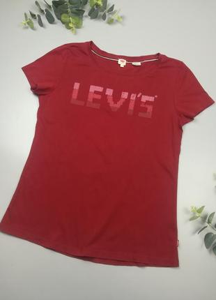 Женская футболка levis оригинал, красная футболка
