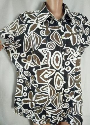 Стильный легкий жакет, блуза, лён/коттон, большой размер  №2bp