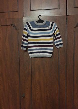 Хлопчатобумажный свитер в цветные полоски от h&m на 9-12 месяцев.