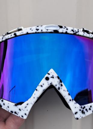 Лыжные очки маска White black затемнённое стекло