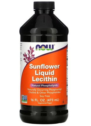 Натуральная добавка NOW Sunflower Liquid Lecithin, 473 мл